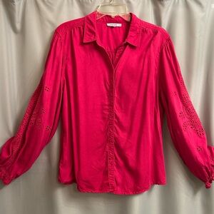 Chico's Magenta Button-Down Shirt